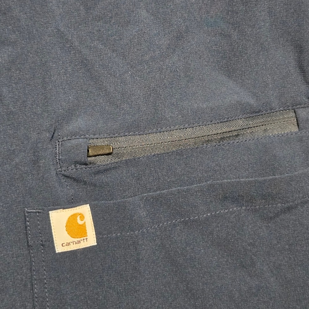 Carhartt Force Cross-Flex Modern Fit Women XL Navy Blue V-Neck Scrub Top C13210 - Picture 7 of 9